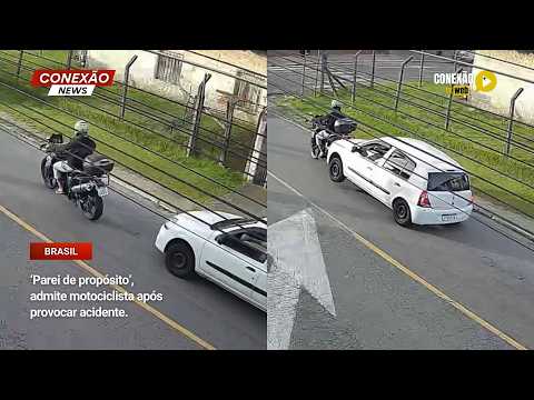 Vídeo: “Parei de propósito”, admite motociclista após provocar acidente