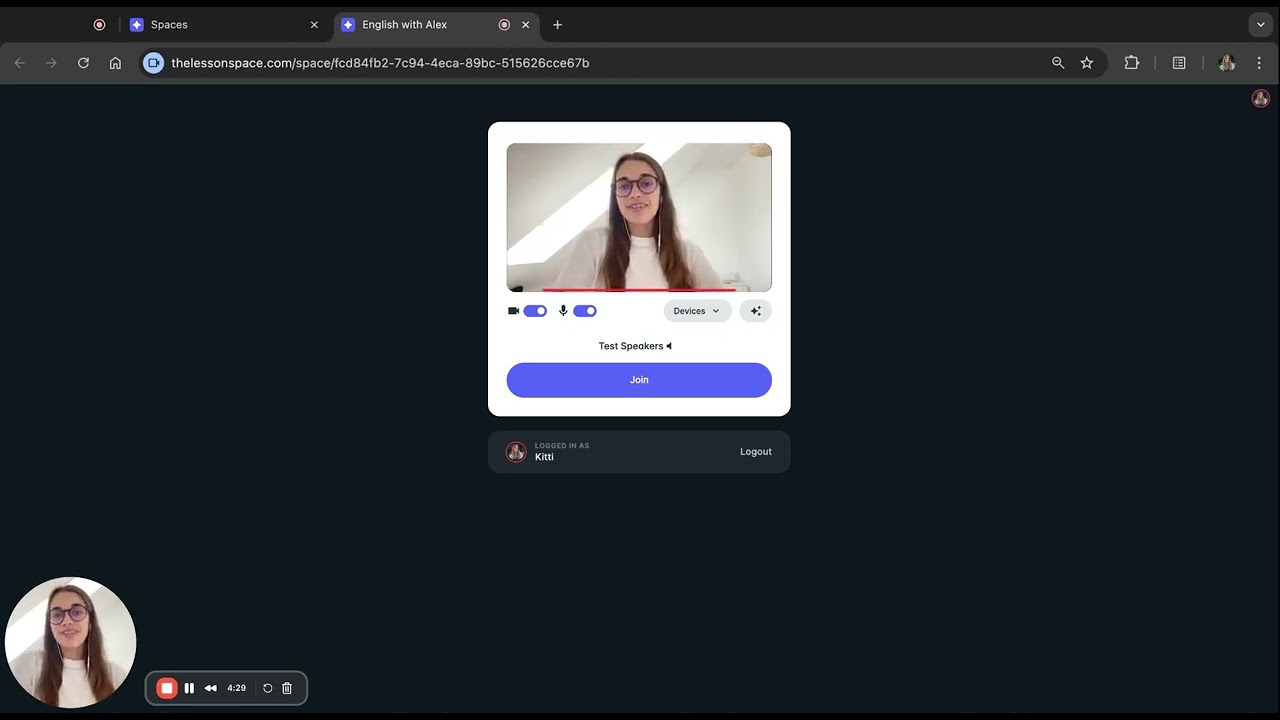 Set up for your first lesson in under a minute