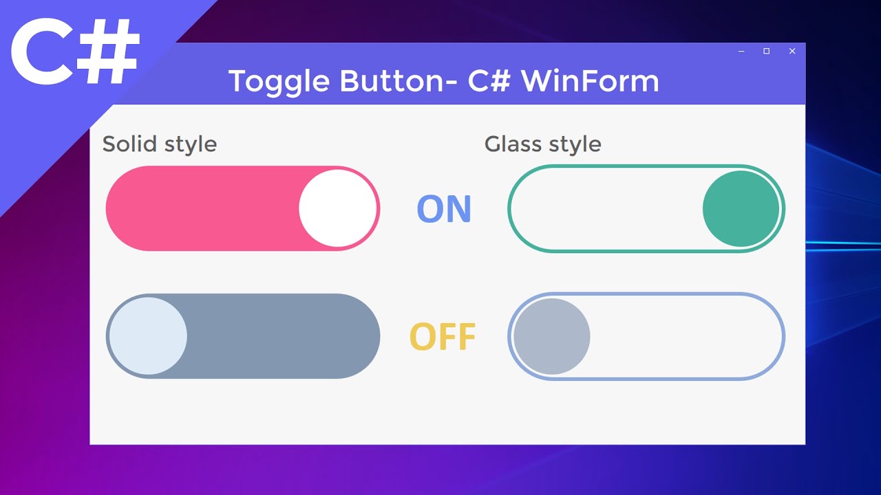 Crear Botón de Activación (Toggle Button) -  WinForms C#
