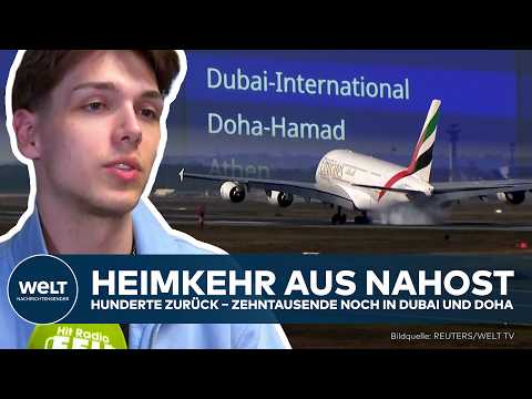 FRANKFURT: Hunderte Deutsche zurück in der Heimat – Zehntausende sitzen noch in Dubai und Doha fest