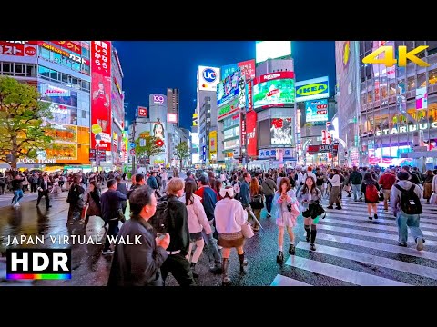 Tokyo Japan: Shibuya Weekend Night Walk | Autumn 2025 • 4K HDR