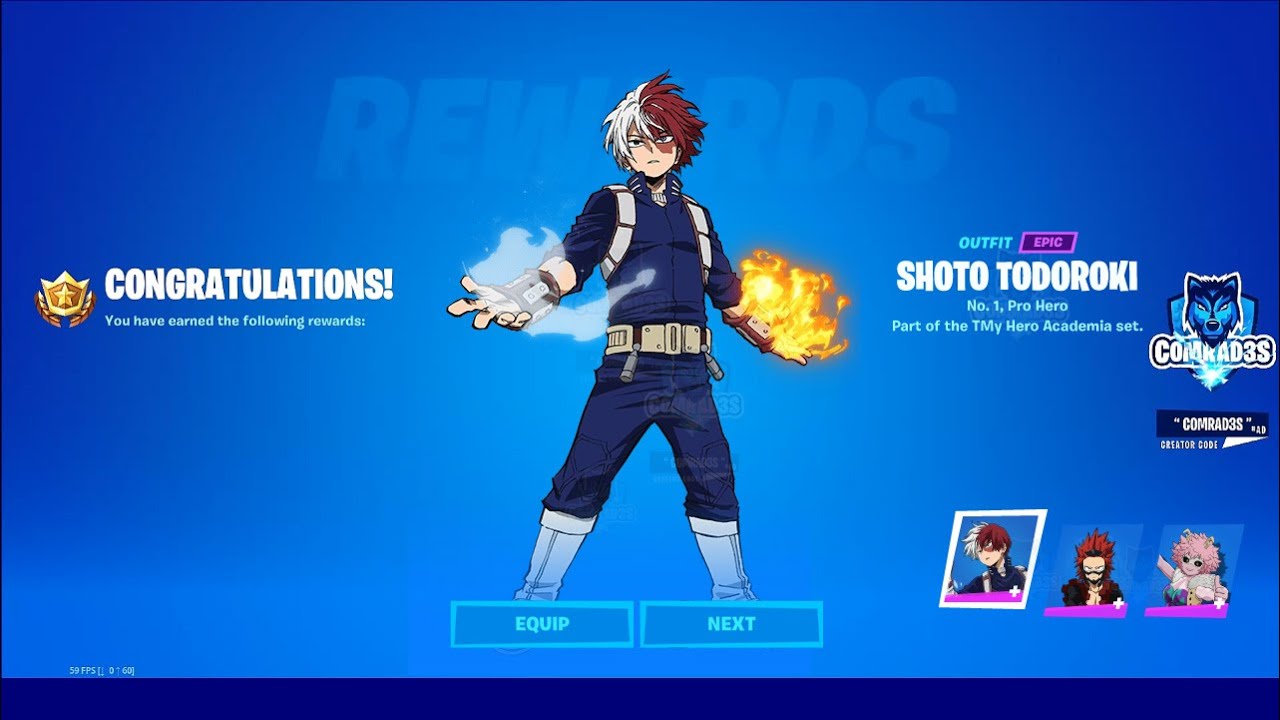 Fortnite NEW My Hero Academia Wave 2 Skins (Todoroki, Kirishima and Mina)