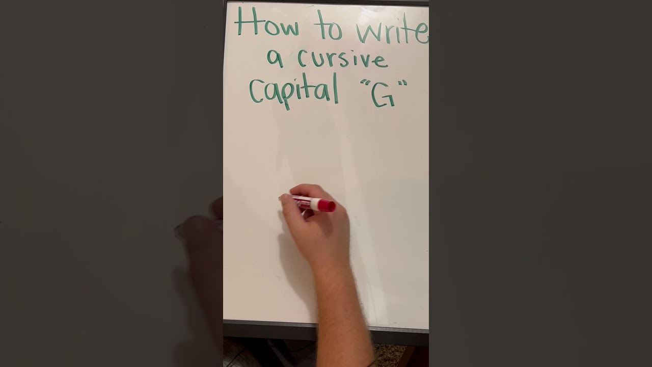 How to Write a Cursive Capital “G”
