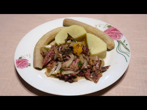Jamaican Lucea Yam, Green Banana and Salt Mackerel (Let's Test the Waters)