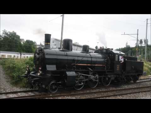 Eisenbahnfest Brugg AG 21.06.13 mit Dampflok Eb 3/5 Habersack und Dampftriebwagen CZm 1/2