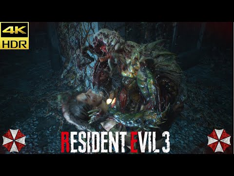 Drain Deimos Kill attack Scene | 4K HDR | Resident Evil 3