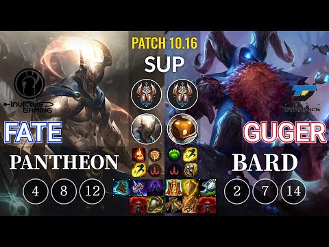 IG Fate Pantheon vs DYN GuGer Bard Sup - KR Patch 10.16