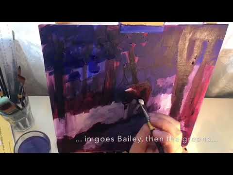 Thumbnail of Bailey in Bluebells time-lapse painting video