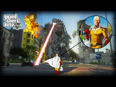 GTA 5 - Saitama VS Mechagodzilla Realistic Graphic Gameplay