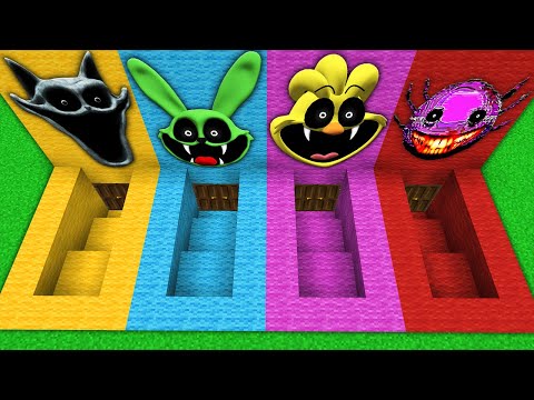 SUPERVIVENCIA EN EL SÓTANO KinitoPET GREEN BUNNY KICKEN CHICKEN CATNAP en Minecraft Smiling Critters
