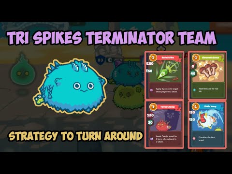 Tri Spikes Terminator vs Cute Bunny Shrimpinator Poison - Axie Infinity