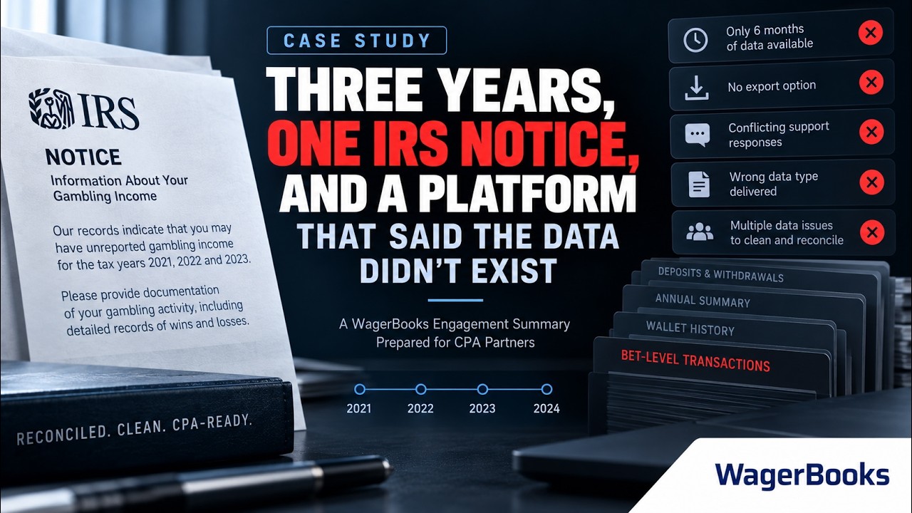 How We Reconstructed 3 Years of Gambling Records for an IRS Notice