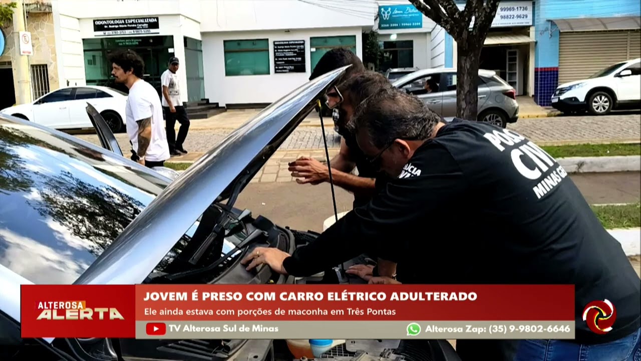 Preso com carro elétrico adulterado e maconha em Três Pontas