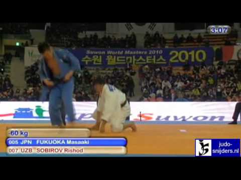 Judo 2010 Suwon: Masaaki Fukuoka (JPN) - Rishod Sobirov (UZB) [-60kg].