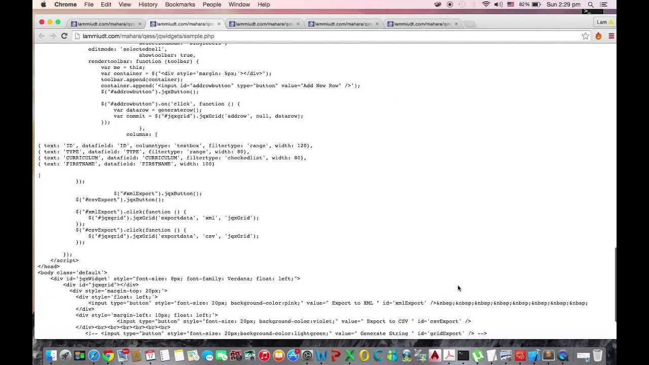 Generate datagrid JQWidgets in 5 min