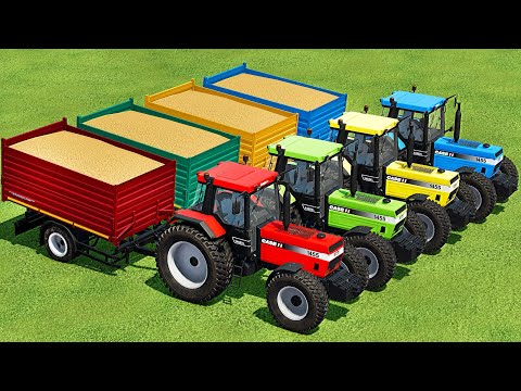 TRANSPORT, HARVES & LOAD WHEAT WITH CASE COLORED TRACTORS - Farming Simulator 22