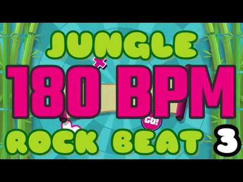180 BPM - Jungle Rock Beat 3 - 4/4 Drum Track - Metronome - Drum Beat