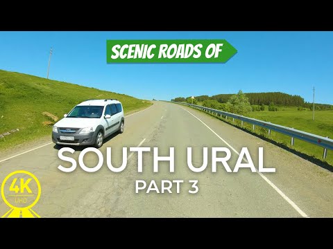 4K Scenic Drive Video for Indoor Cycling, Spinning Workout - Roads of South Ural 4 HOURS - Part #3