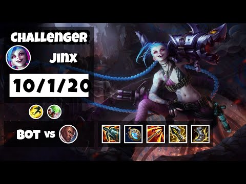 Jinx Gameplay Challenger Replay S11 - 11.18 Bot Lane (10/1/20) - BR