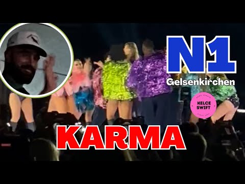 Travis Kelce INSANE REACTION to ‘Karma is the Guy on the Chiefs’ on Night 3 Gelsenkirchen Eras Tour