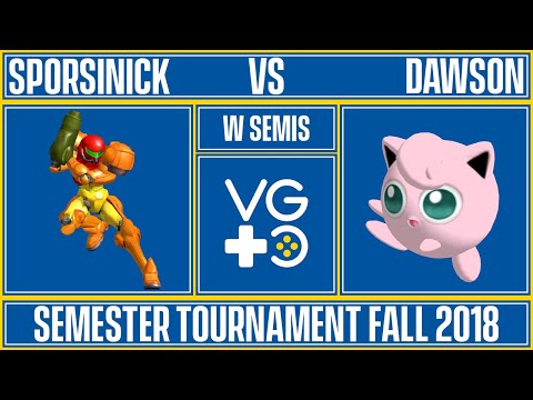 UD Semester Tournament Fall 2018 - Singles - W Semis - Sporsinick (Samus) vs. Dawson (Jigglypuff)