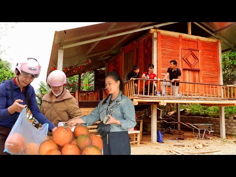 Heartwarming harvest the farm: completing the wooden railing - a simple joy for Thuy, Men and son