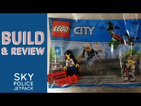 YouTube thumbnail: Lego Sky Police Jetpack Build and Review | Lego City 30362 (2019)