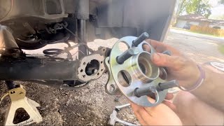 How to replace a wheel bearing/hub assembly. 2012 Toyota Prius rear bearing.