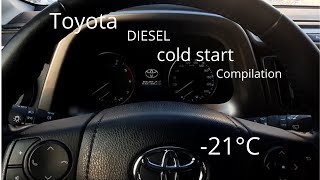 Toyota extreme DIESEL cold start compilation (-21*