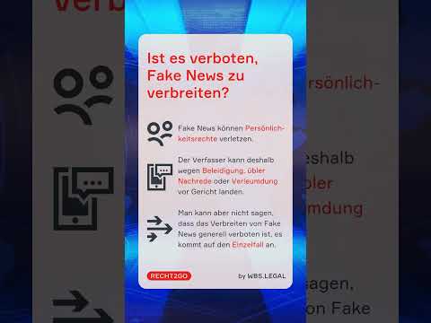 Fake News verbreiten: Ist das erlaubt? 📰​​ | WBS.LEGAL #shorts