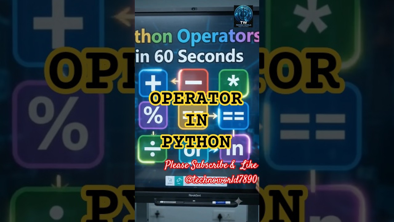 Python Operators for Beginners| Python Tutorial #shorts #trending  #python #beginners #operator