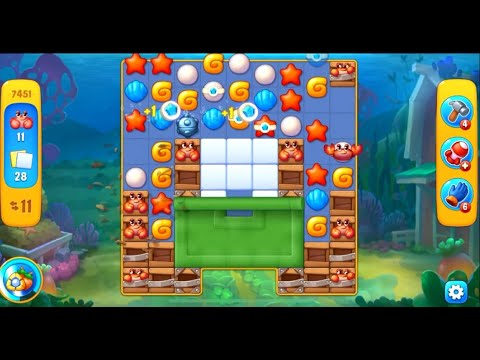 Fishdom level 7451 with a puzzle (с головоломкой)