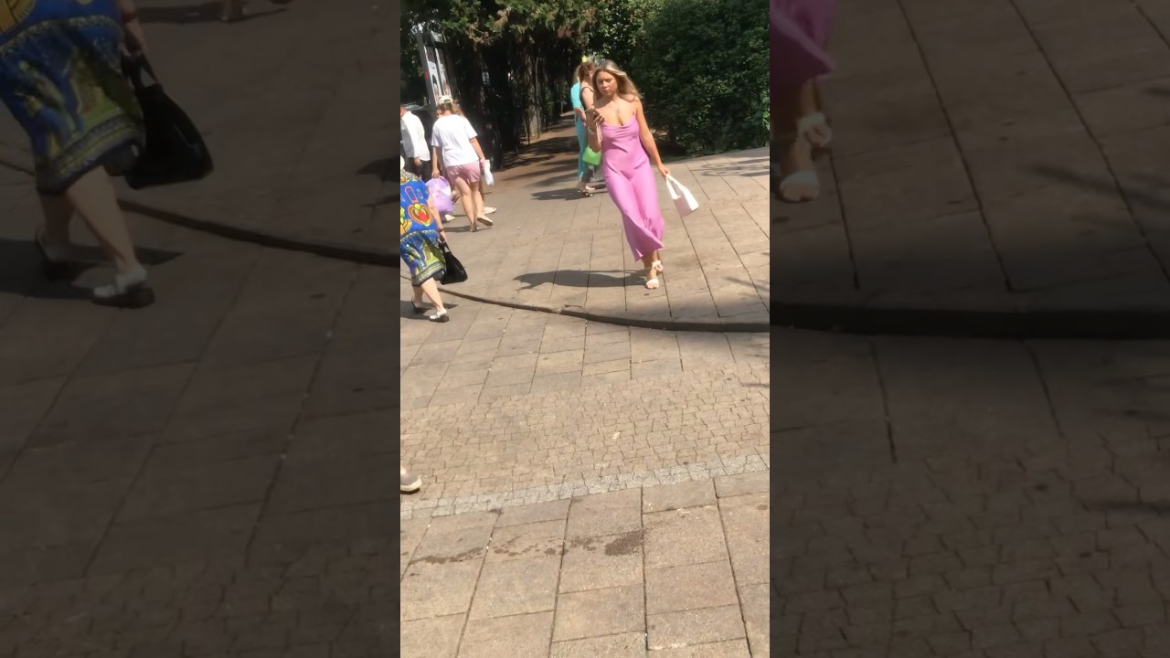 Beautiful street fashion girl #barbie#summer#outfit#body#model#dress#pink#nobra#shorts