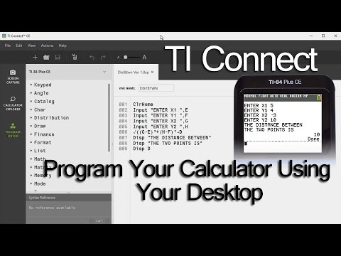 How to Program Your TI Calculator on a Desktop Computer with the TI Connect Software