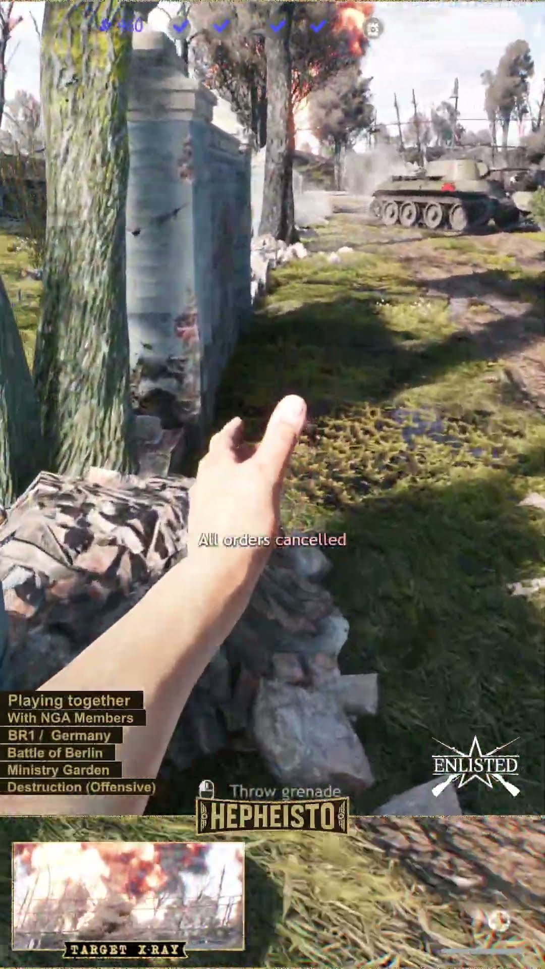 Partisan eliminates Tank BT-7 with Explosion Pack