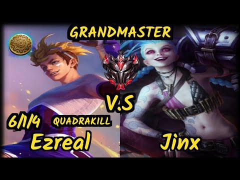 M19 Kreox (EZREAL) vs JINX - QUADRAKILL 6/1/4 KDA BOTTOM ADC GAMEPLAY - EUW Ranked GRANDMASTER