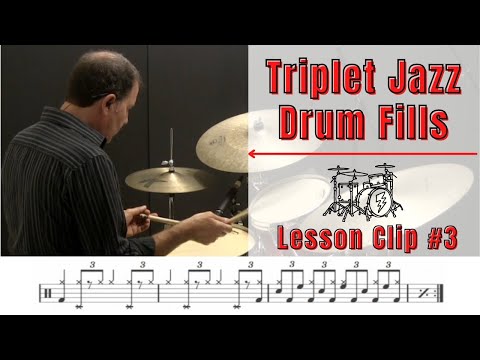 Triplet Jazz Drum Fills - Jazz Drum Lesson 3 -#shorts