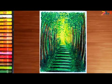 Save environment,save forest,save Nature,save trees,World Environment Day drawing with oil pastel