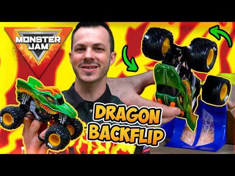 Dragon Truck Driver BACKFLIPS with Dragon Monster Truck - Drivers VS Toys 🔥 Monster Jam