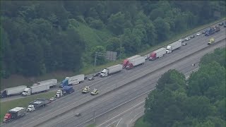 Atlanta traffic live camera: Overturned tanker accident on I-20W