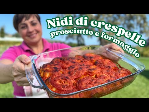 NIDI DI CRESPELLE RIPIENI DI PROSCIUTTO E FORMAGGIO Ricetta Facile - Fatto in Casa da Benedetta