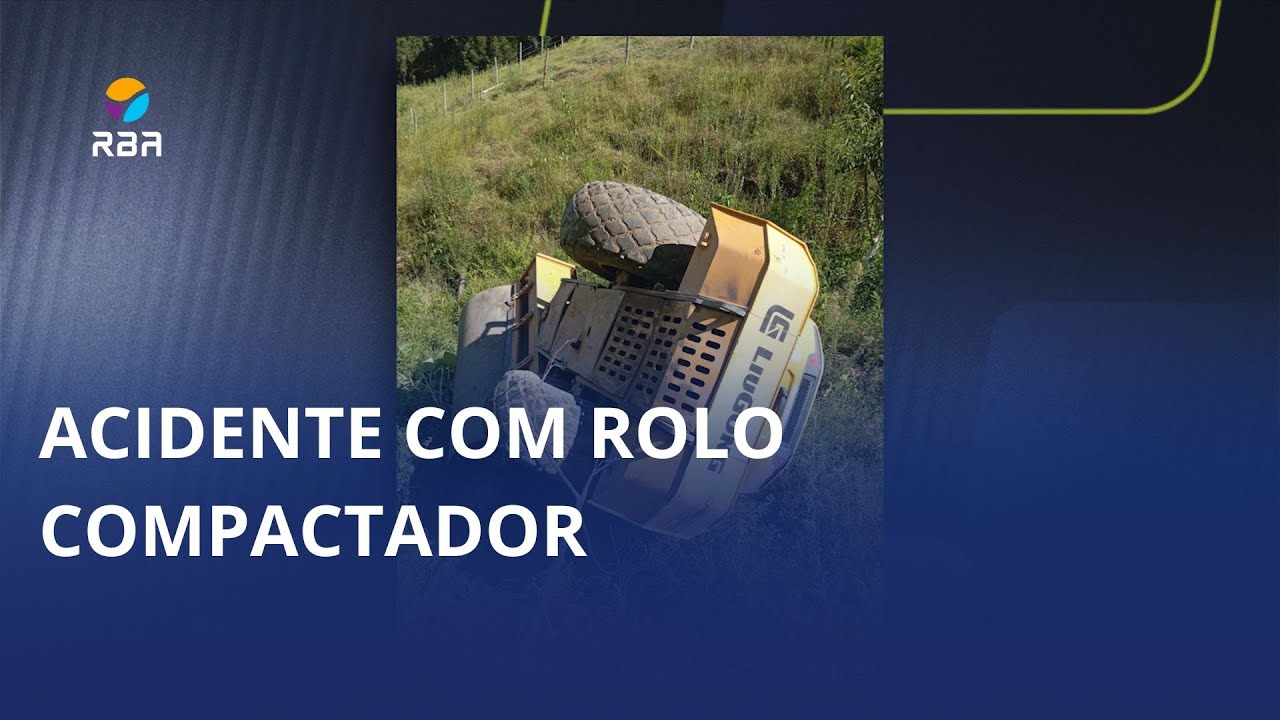 Acidente com rolo compactador