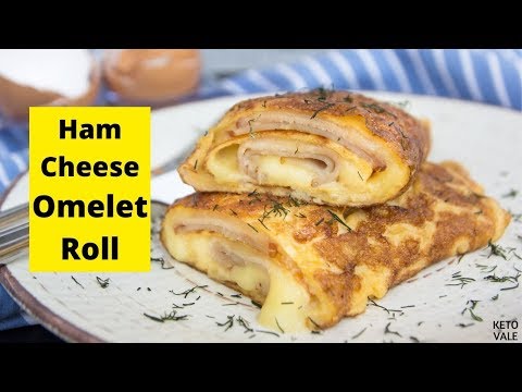 Ham and Cheese Omelette Roll Low Carb Keto-friendly Breakfast Recipe