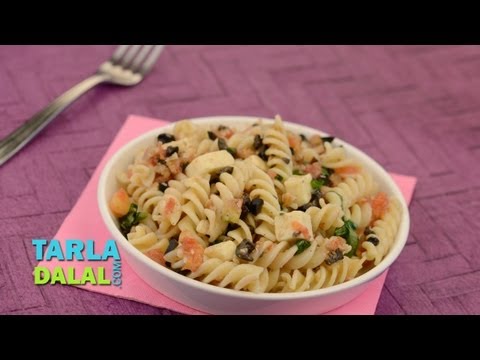 Pasta Salad with Basil Vinaigrette by Tarla Dalal