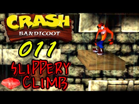Crash Bandicoot 1 #011 🦊 PS1 Deutsch 100% ∞ Slippery Climb (roter Edelstein) ∞ PSX Gameplay German