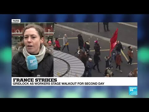 Commuters face difficulties as French strike against pension reform enters day two
