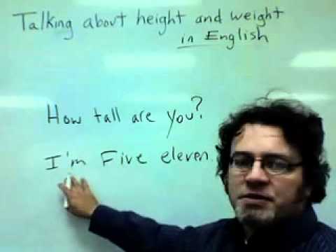 Part of a video titled talking about height and weight in English - YouTube