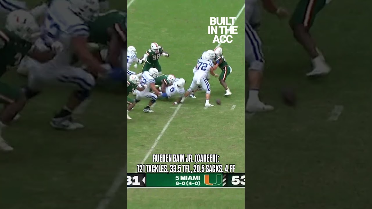 ⛓️‍💥 Game wrecker. Rueben Bain Jr. is #BuiltInTheACC    #nfldraft #miamihurricanes #collegefootball