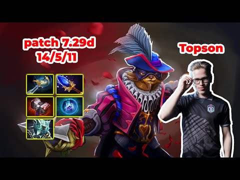 Topson Pangolier Mid - DOTA 2 7.29d - MMR rank - Dota2 Gameplay [Learn To PRO dota2]