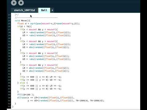 Processing3 Java Code Bounce Balls